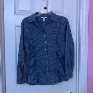 Style & CO petite denim style button up‎ top
